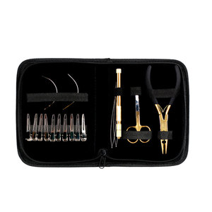 Kit d'extension de cheveux en acier inoxydable de haute qualité avec logo personnalisé imprimé, pinces de fixation robustes et micro-anneaux complets - Product Image 3
