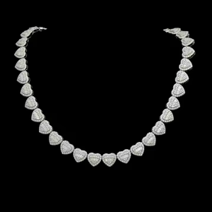 Collar de Cadena de Eslabones de Moissanita Premium, Corte Brillante Redondo, Joyería Brillante para Hombres y Mujeres, Regalo para Fiestas - Product Image 4