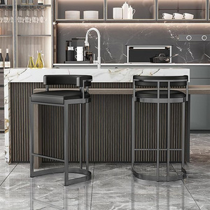 Barstools Leather <b>Bar</b> <b>Stool</b>,Counter Height <b>Bar</b> <b>Stool</b> with Low <b>Back</b> and Footrest,Industrial Counter <b>Bar</b> Chair - Product Image 5