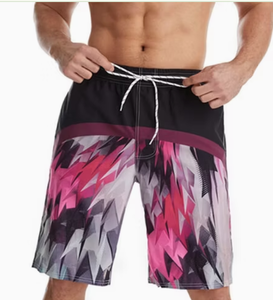 <b>Mens</b> Geometric Print Board Shorts Quick Dry Drawstring Swim <b>Trunks</b> Casual Mid Waist Polyester Shorts - Product Image 1