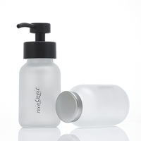 Flacon en verre givré de luxe de 250 ml avec pompe à lotion et boîte, emballage rechargeable, sérigraphié pour savon liquide, lotion, coffret cadeau