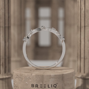 Diamond Vine Wedding Band 14k White Gold Nature Inspired <b>Bridal</b> Ring Twig Branch Stackable Wedding Band Minimalist Jewelry - Product Image 6