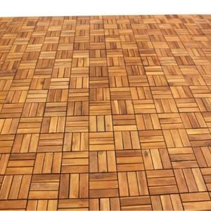 Venta al por mayor de azulejos de cubierta de madera de acacia de diseño moderno 12 listones entrelazados con base de plástico suelo de madera vietnamita - Product Image 6