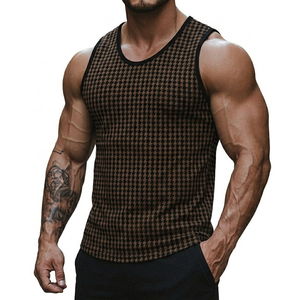 High Quality Printed Men's Tank Top Wholesale Price Customizable Logo Slim Fit Muscle <b>Vest</b> Breathable Cotton Tank Tops For Men - Product Image 1