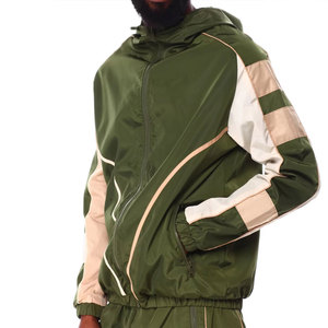 Prix d'usine – Ensemble court léger à capuche, coupe-vent uni, style décontracté, avec logo brodé, faible quantité minimale de commande - Product Image 4