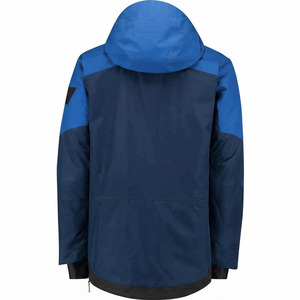 Chaqueta Anorak Impermeable para Hombre al por Mayor, Azul Marino con Bloques de Color, Media Cremallera, con Capucha, Cortavientos, para Deportes al Aire Libre - Product Image 2