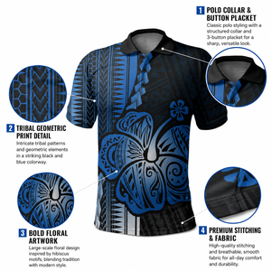 Nouvelle Arrivée 2026 – Polo Homme Personnalisé à Imprimé Tribal Polynésien, Respirant, Sublimation, Manches Courtes, Décontracté, Vêtement de Golf, Vente en Gros - Product Image 4