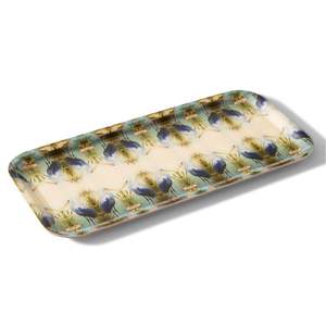 Plateau de service rectangulaire en métal à motif floral bohème, plateau antidérapant pour la restauration, les cafés, plateau décoratif nordique - Product Image 4
