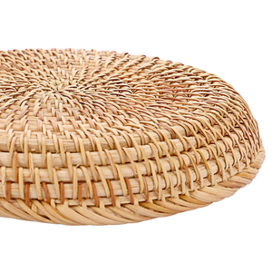 ISLA Natural Rattan Round Storage Basket for Food & Misc Household Items Handwoven Wicker Decorative Serving <b>Tray</b> Bowl Wholesale - Product Image 6