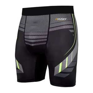 Pantalones Cortos de Compresión Unisex HUSKY SPORTSWEAR de Nailon y Spandex, Cintura Alta Elástica, Bolsillo Oculto, Logotipo Personalizado, Secado Rápido - Product Image 5