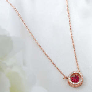 Collar con Colgante de Corazón Rojo al por Mayor, Chapado en Oro Rosa, Plata de Ley 925, Joyería Romántica de San Valentín, Regalo para Mujer - Product Image 4