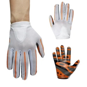 High Quality Lightweight Breathable American Football Gloves Full Finger Anti-slip Adjustable <b>Hook</b> Loop Closure Custom Gloves - Product Image 4