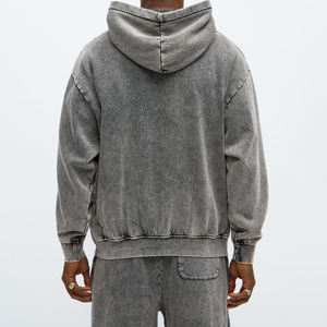 Sudadera con Capucha Oversize de Mezclilla para Hombre, Azul Lavado, con Bolsillos Delanteros y Logotipo Personalizado Bordado, Ideal para Invierno - ¡La Más Vendida! - Product Image 2