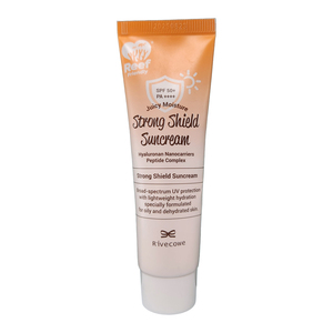 [J International] Rivecowe Strong Shield, Crema Solar con Protección SPF50+ PA++++, Protector Solar Físico con Complejo de Péptidos, Hialuronano y Nanopartículas - Product Image 1