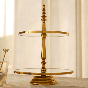 Stunning three-tier silver cake display stand features a stepped ladder design made of twisted wire frames, at wholesale prices. - Product Image 3