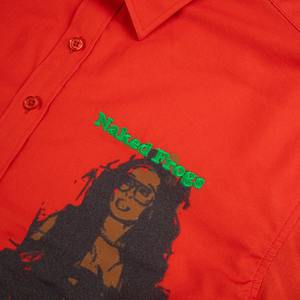 เสื้อเชิ้ตแขนสั้นผ้าฝ้ายอ๊อกซ์ฟอร์ดวินเทจแบบยูนิเซ็กซ์สั่งทำพิเศษสำหรับผู้ชาย แขนเสื้อสองชั้นติดกระดุม เสื้อเชิ้ตลำลองผู้ชาย - Product Image 4