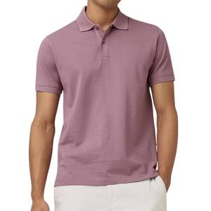 Polo de Manga Corta para Hombre, de Algodón, Color Sólido, Informal, Tejido Transpirable, Rojo y Negro - Product Image 6