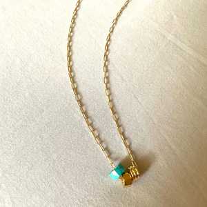 Turquoise Pendant Sterling Silver Pendant Gold Plated <b>Chain</b> Blue Stone Jewelry Handmade Wholesale Supplier - Product Image 4