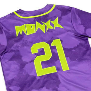 Plus Size Breathable Polyester Raglan Baseball Jersey Button <b>Down</b> Shirt for Softball Wear - Product Image 4