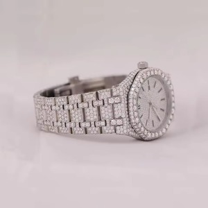 Reloj Mecánico de Lujo con Diamantes D VVS1 de Corte Automático, Función de Fecha, Estilo Hip Hop, Caja de Cerámica, para Hombre y Mujer, Fabricante Indio - Product Image 2