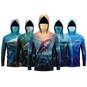 Camisa de Pesca con Capucha de Manga Larga para Hombre, Estampada, UPF 50, Anti-UV, Ropa Deportiva para Exteriores - Product Image 6