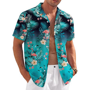 Chemise Hawaïenne Homme Manches Courtes en Coton, Rayonne et Soie Teinte, Anti-Plis, Design Personnalisé, Qualité Supérieure, Idéale pour l'Été et les Vacances à la Plage - Product Image 6