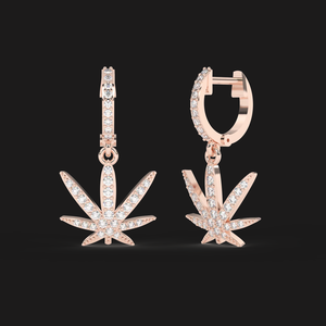 Pendientes de Aro con Hoja de Moissanita de Lujo, Plata de Ley 925, Colgantes Brillantes, Joyería Fina, Regalo para Mujeres y Hombres, Estilo Elegante - Product Image 5