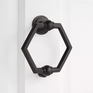 Heurtoir de porte hexagonal noir moderne Design élégant avec construction durable pour les entrées de maison contemporaines et un attrait intemporel - Product Image 1