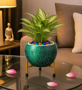 Pot de fleurs artisanal Pitalnagi Meenakari, récipient à fleurs en métal artistique traditionnel pour plantes d'intérieur et d'extérieur, décoration de la maison - Product Image 6