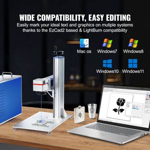 Máquina de Marcado Láser de Fibra de 70W, Compatible con LightBurn, Área de Trabajo de 5.9'' x 5.9'', Máquina de Grabado Láser de Fibra de 30W - Product Image 5