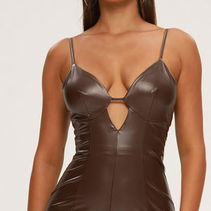 Robe longue en cuir véritable pour femme, style corset, sexy, fétichiste, pour soirée et club, vente en gros, fabricant, robe en cuir de haute qualité - Product Image 5