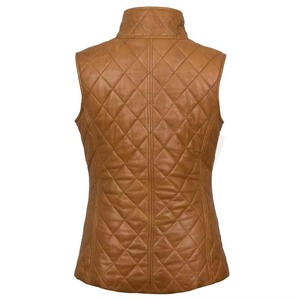 Stylish <b>Women</b> Genuine Leather Vest Premium Lambskin Fashion Biker <b>Waistcoat</b> Custom OEM Wholesale Service 2026 - Product Image 2