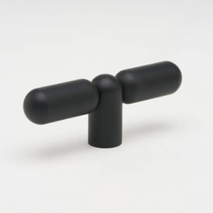 Poignée de meuble en métal en forme de T, bouton de meuble noir minimaliste, poignées de tiroir, poignée décorative pour commode, poignées pour meubles - Product Image 1
