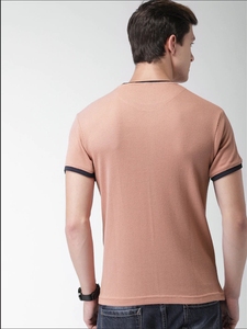 Camiseta Casual de Manga Corta Rosa para Hombre, Cuello Redondo, Color Sólido, 100% Algodón, Transpirable, Tejido Ecológico, ODM, Ropa de Verano - Product Image 5