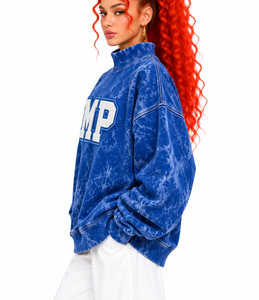 Sweat-shirt surdimensionné à col montant pour femme OEM, en molleton de coton épais, lavage personnalisé, style streetwear hiver - Product Image 2