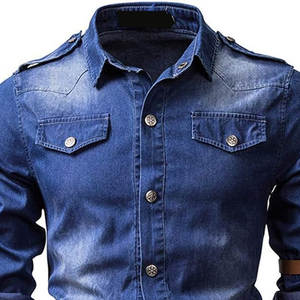 Camisa de Mezclilla Negra de Algodón para Hombre de Alta Calidad, Hecha a Medida con su Propio Diseño, Ligera, Transpirable, Elástica, Antiarrugas y de Secado Rápido - Product Image 6