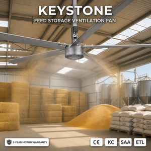 Keystone Wide Coverage HVLS Livestock Ceiling Fan All-in-one Ventilation Equipment for Finishing Yard Resting Area Holding Area - Product Image 1