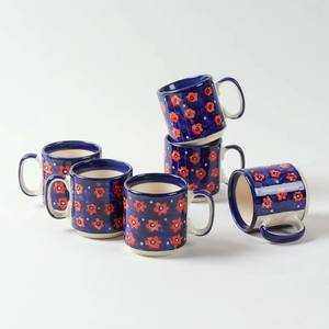 ชุดแก้วกาแฟเซรามิคลายดอกไม้สุดหรู พร้อมลายพิมพ์สีสันสดใส เคลือบเงา ด้ามจับถนัดมือ ดีไซน์พร้อมเป็นของขวัญ - Product Image 3