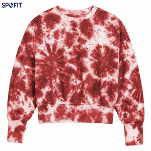 เสื้อสเวตเชิ้ตคอกลมแบบย้อมสีตามสั่งสำหรับผู้ชายและผู้หญิง ทรงโอเวอร์ไซส์ สไตล์ลำลอง สตรีทแวร์ แขนยาว ผ้าฝ้ายฟลีซ - Product Image 3