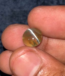 Natural Honey Color Chrysoberyl <b>Cat</b> Eye Gemstone Round Brilliant Cut India Origin - Product Image 3