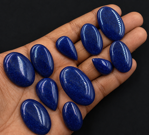 Aventurina Azul Natural, Corte Ovalado y Corte en Forma de Pera, Cabujón, Piedra Preciosa Suelta, Pulida, con Juego de Color, 140g, de la India (Rajasthan), para Joyería - Product Image 5