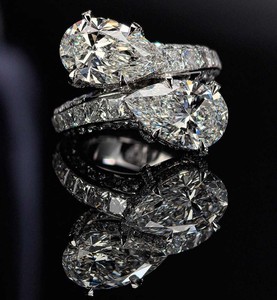 Nouvelle bague de fiançailles en argent 925 de Redleaf, 5 carats, couleur D VVS1, certifiée IGI, diamant de laboratoire CVD taille poire, style hip-hop - Product Image 2