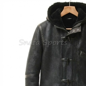 OEM <b>Men</b> Shearling Leather <b>Jacket</b> Winter Fur Lined Aviator <b>Jacket</b> Custom Wholesale Manufacturer Design Leather <b>Jacket</b> - Product Image 4