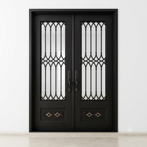 Royal Luxury KHP-DG-003 Traditional Wrought Iron Entrance Gate Modern Design <b>Swing</b> Open Style Rust-Resistant Powder-Coated - Product Image 1