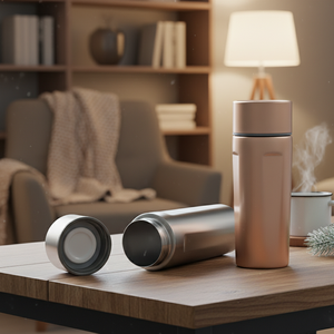 Bouteille isotherme IKUK 320 ml/10 oz en acier inoxydable SUS 304 à double paroi, écologique, avec couvercle, pour bureau, garde au chaud/au froid 6/8 heures - Product Image 1