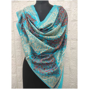 New Collection Fine Wool TD Aari Embroidery Stole 70x200cms Premium Designer Winter <b>Shawl</b> Soft Warm Elegant Fashion <b>Wrap</b> Ready - Product Image 6