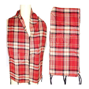 Summer Twill Check Long Neck Scarf 100% Cotton Square Style Lightweight Breathable Soft Fashion <b>Wrap</b> Shawl Casual Travel <b>Beach</b> - Product Image 2