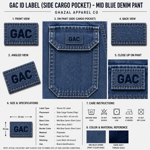 Pantalon cargo en jean bleu pour homme, taille mi-haute, coupe ample, délavage enzymatique, multi-poches, décontracté, respirant, séchage rapide - Product Image 6