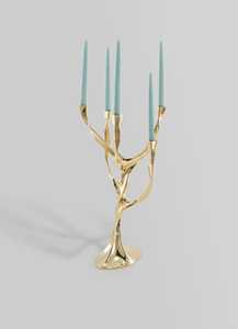 Flame Holder Golden Candelabra with <b>Twisted</b> Design for Home Decoration - Product Image 2