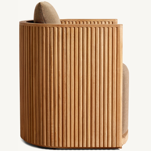 Fauteuil simple en bois au style épuré, équipé d'un mousse-synthétique doux et résistant pour une utilisation en extérieur - Product Image 6